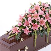 Lily and Rose Casket Spray - Pink 5ft